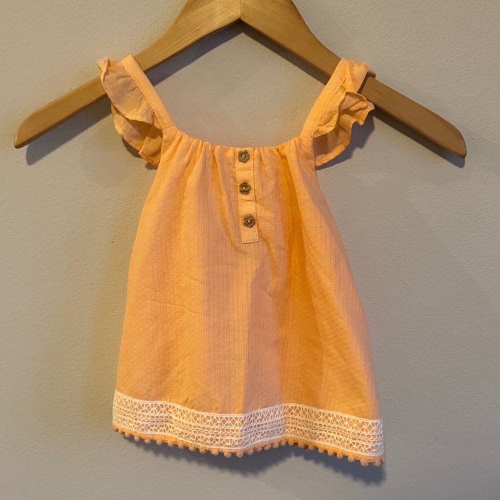 Max Studio Orange Ruffle Strap Dress
